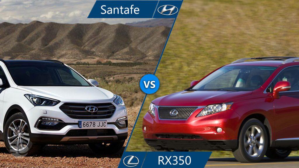 مقایسه لکسوس rx350 و هیوندای سانتافه