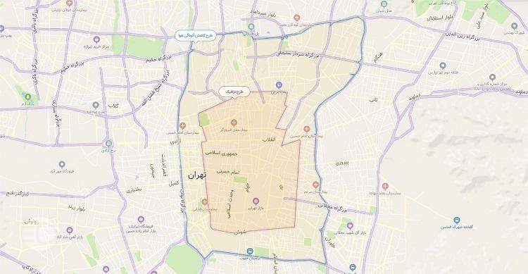 محدوده طرح ترافیک تهران