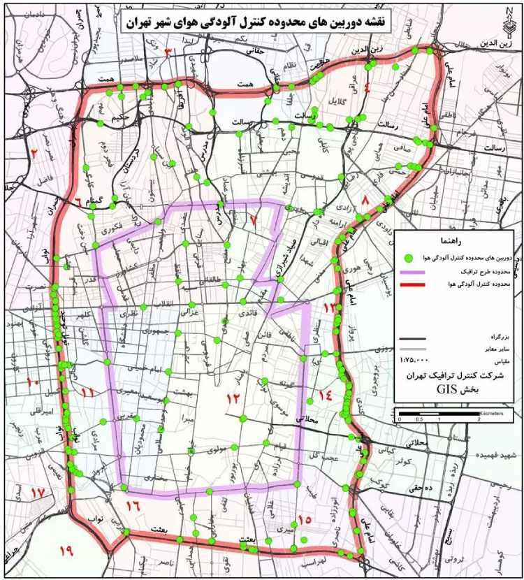 نقشه طرح ترافیک تهران