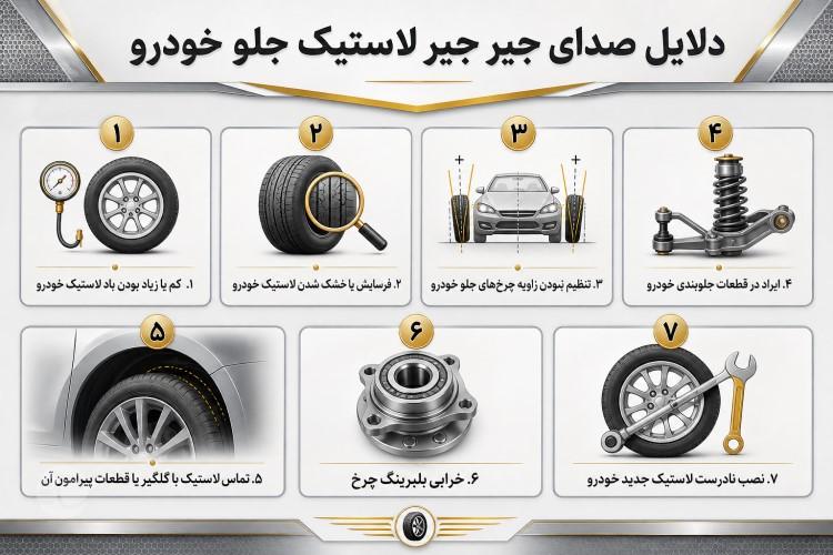 علت جیر جیر کردن لاستیک جلو خودرو